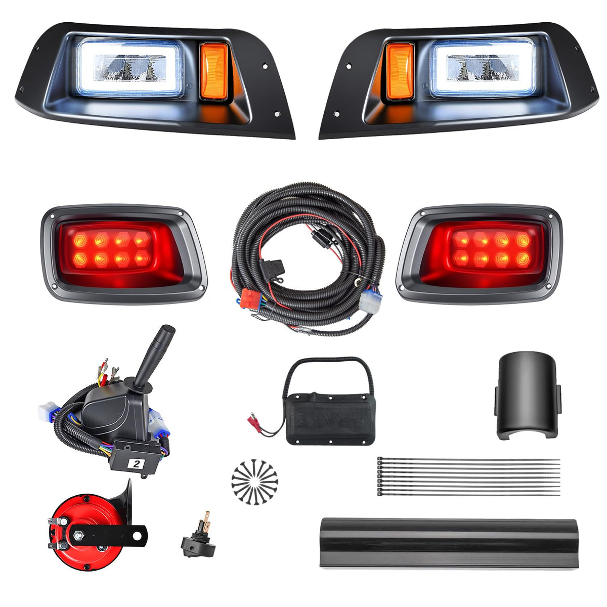 HHLZM LED headlight left on EZGO TXT enhances night visibility