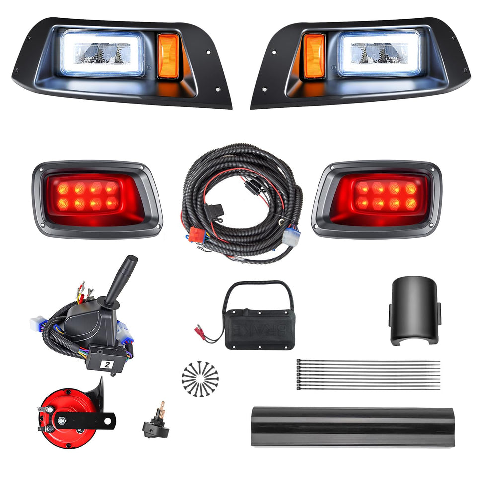 HHLZM LED headlight left on EZGO TXT enhances night visibility