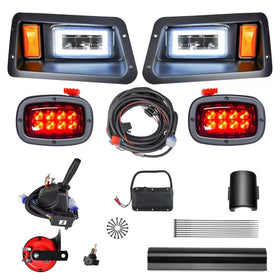 HHLZM LED headlight front view showing bright high beam for night driving
