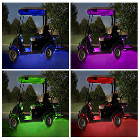 Hhyoisn golf cart canopy light on right side for colorful ambiance.