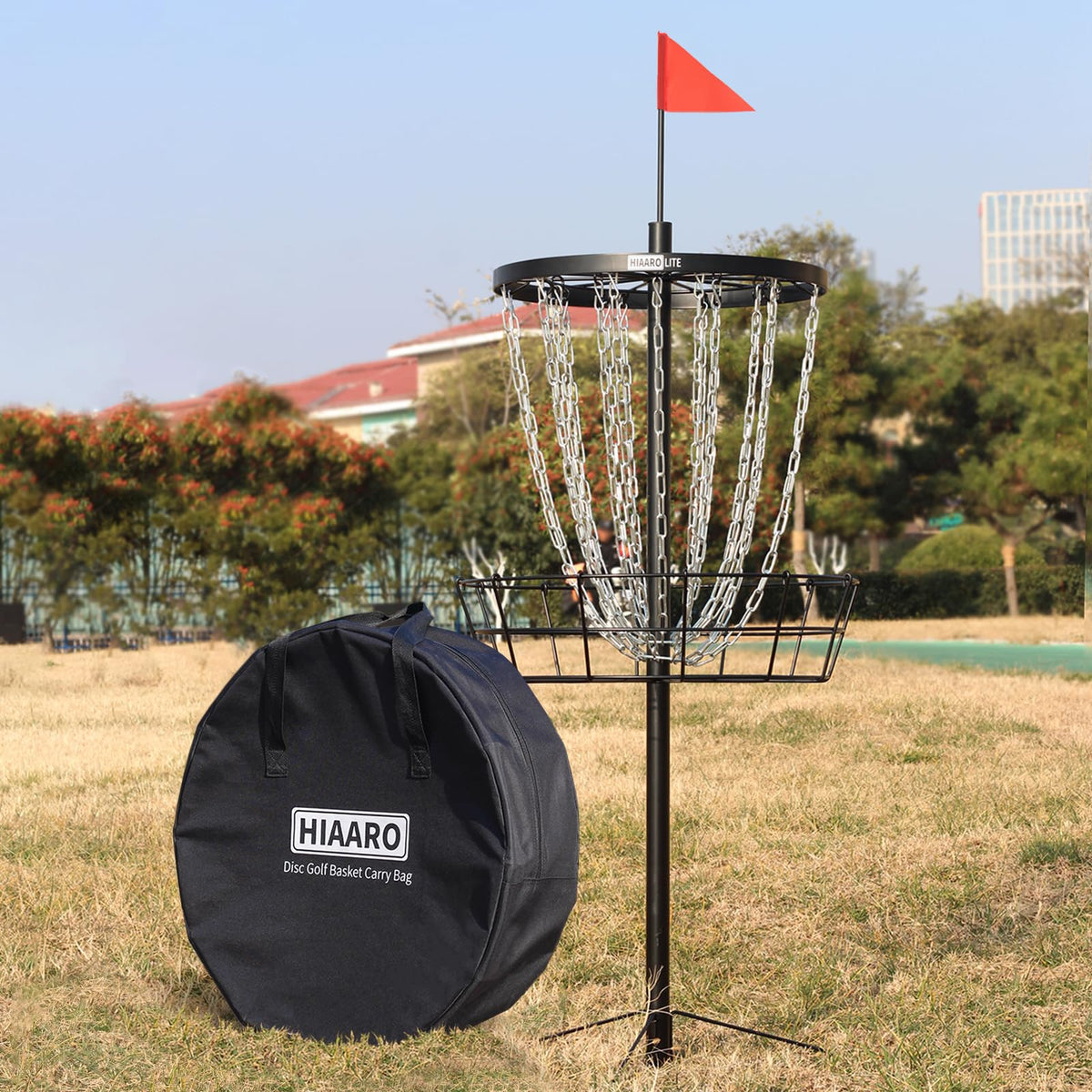 HIAARO basket bag travel setup demonstrates compact, portable design.