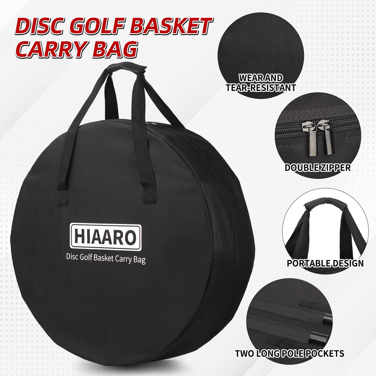 HIAARO basket bag water-resistant layer guards gear during light rain.