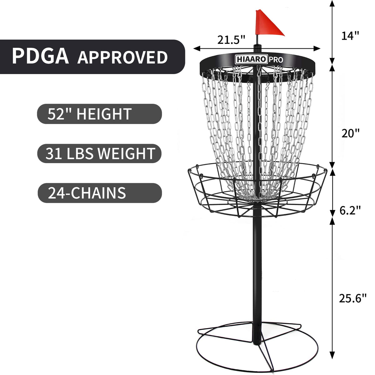 HIAARO basket poles and frame with powder-coated rust resistance