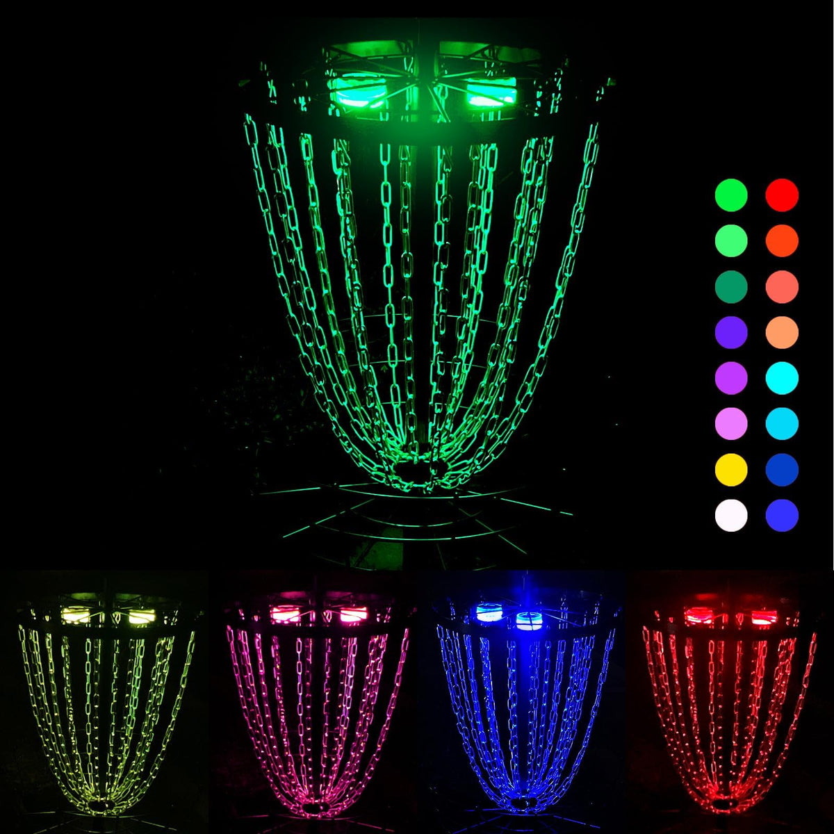 HIAARO LED basket light with magnetic attachment for quick setup during night games.