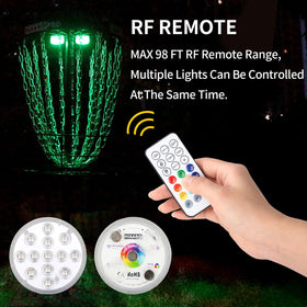 HIAARO LED basket light with RF remote control for easy color changes.