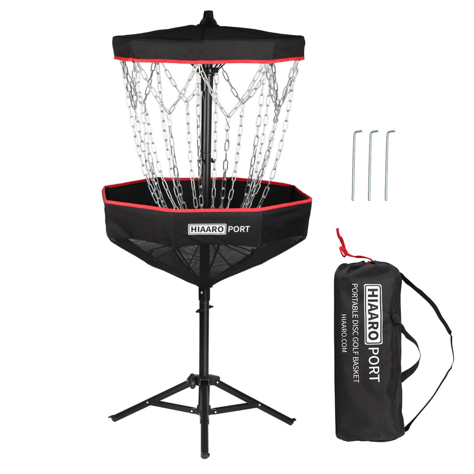 HIAARO PDGA-approved basket folded for compact storage and transport.