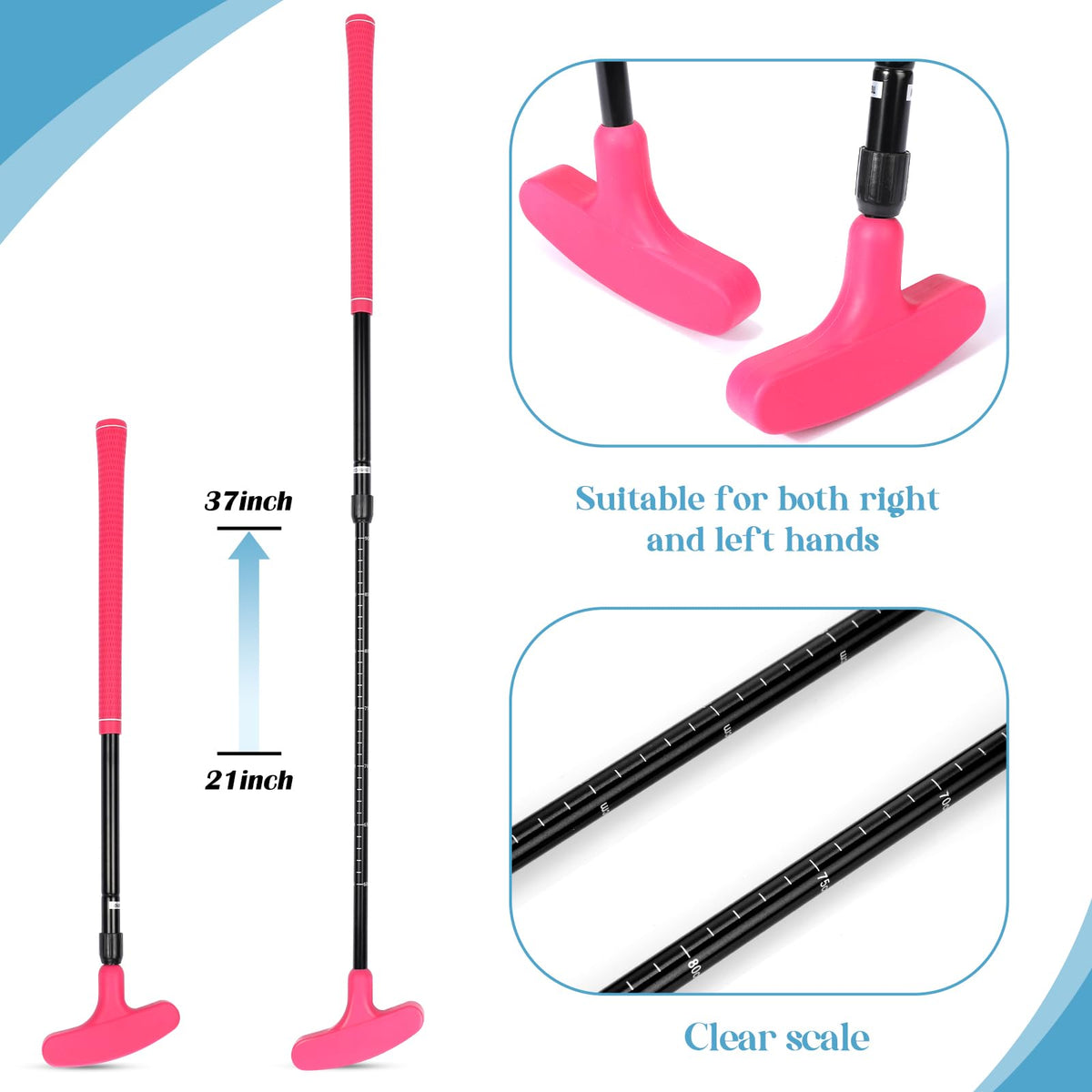 Hiboom silicone-wrapped putter head protects surfaces during training sessions.
