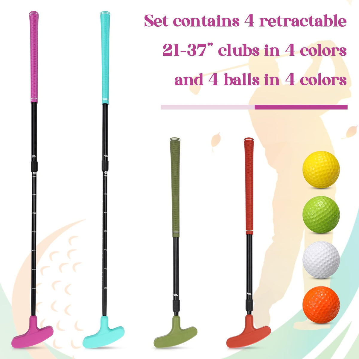 Hiboom adjustable-length putter set lets you tailor height for comfortable swing