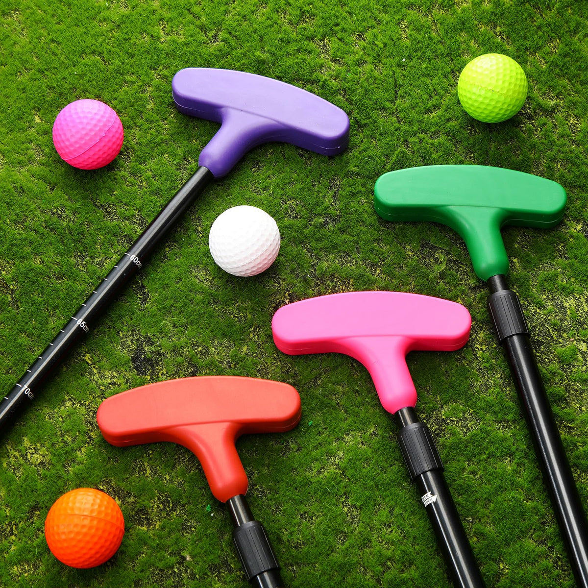 Hiboom colorful clubs in four vivid colors for easy identification.