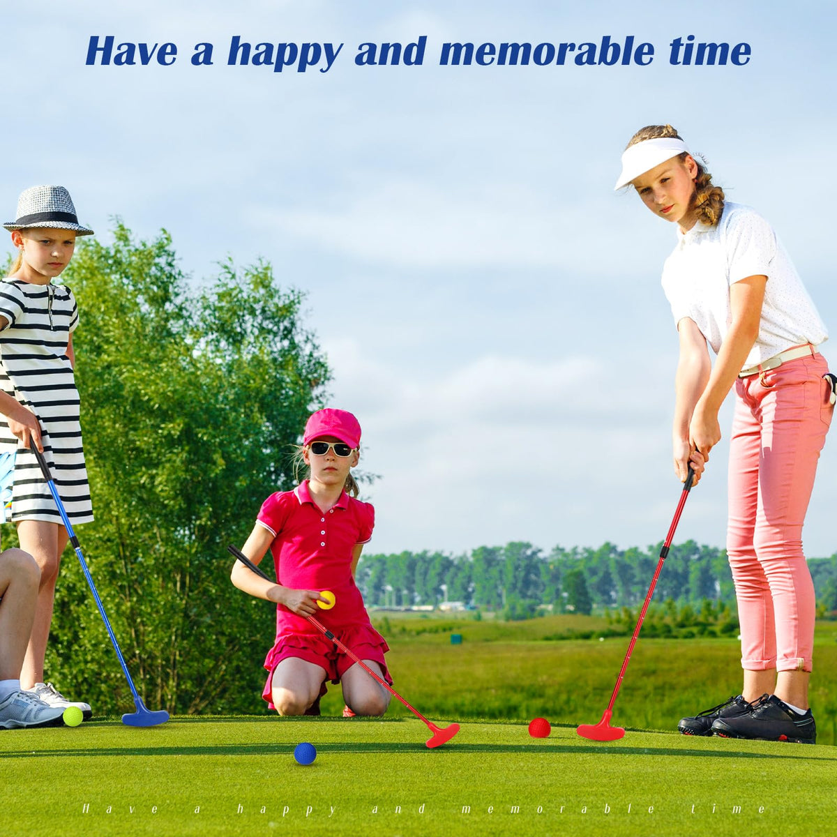 Hiboom gift-ready golf set for kids and teens to learn putting.