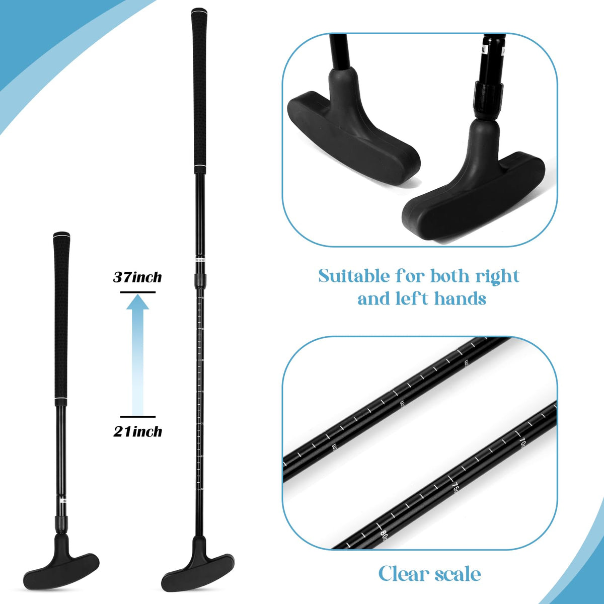 Hiboom putter head with silicone wrap protects clubs and enhances grip comfort.