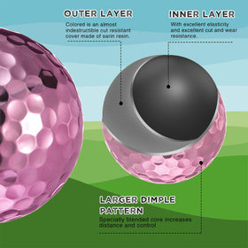 Hiboom pink golf balls with sarin resin outer core for durability