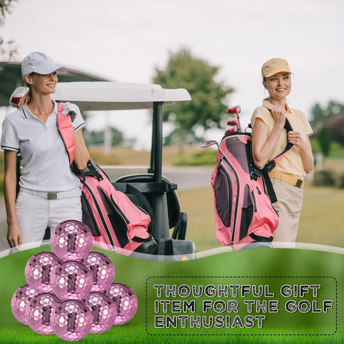 Hiboom pink golf balls enable straighter strokes for women players