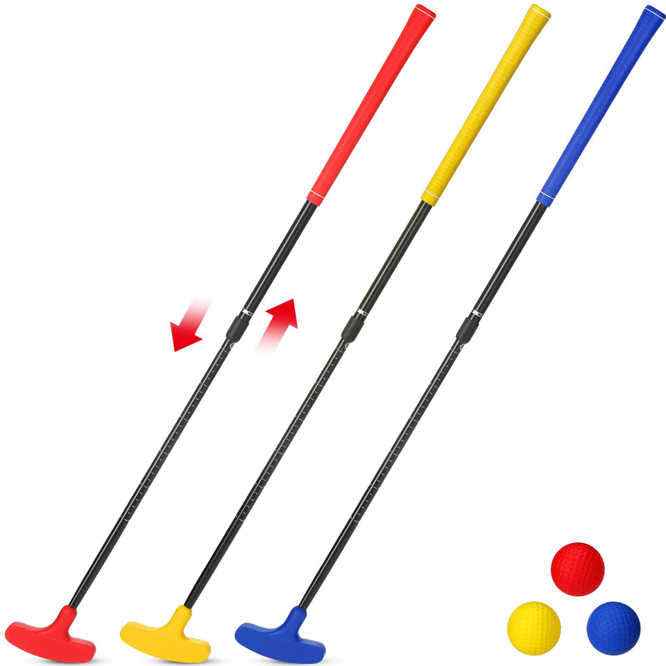 Hiboom two-way putter for left- and right-handed players, ideal for indoor practice.