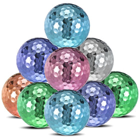 Hiboom women's golf balls with metallic multicolor finish for easy tracking.