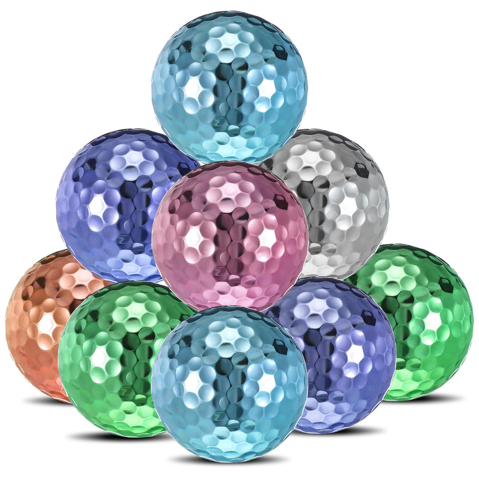 Hiboom women's golf balls with metallic multicolor finish for easy tracking.