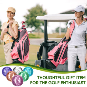 Hiboom six-pack women's golf balls in bright colors for practice and play.