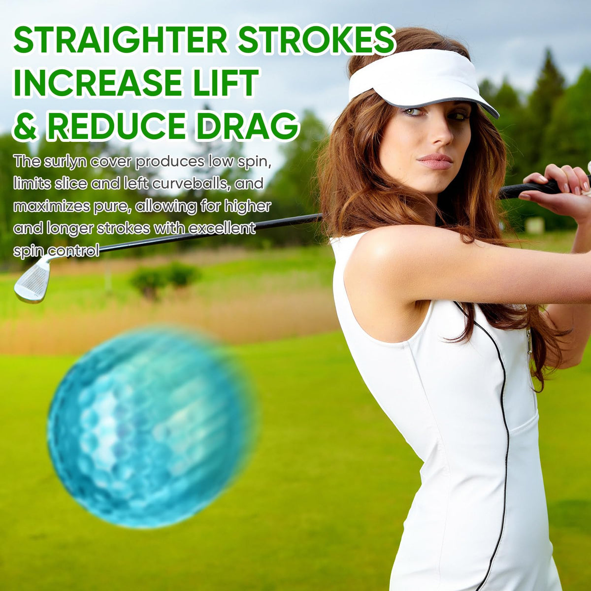 Hiboom women’s golf balls designed for straighter, longer strokes and improved accuracy.