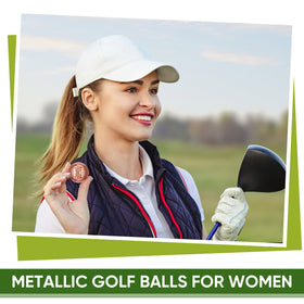 Hiboom women's golf balls in metallic colors for quick on-course identification.