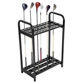 Hicarer 27-Hole Golf Club Holder front view shows durable metal construction for outdoor use.