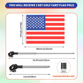 Hicarer adjustable flag pole extends 28-132 cm for flexible mounting.