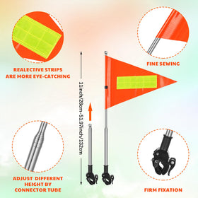Hicarer adjustable flagpole range 28–132 cm for flexible mounting