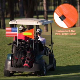 Hicarer bright orange flag with reflective strips boosts visibility.