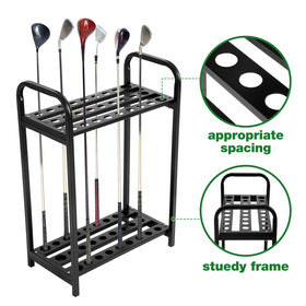 Hicarer metal golf club rack assembly demonstrates quick, tool-free setup.