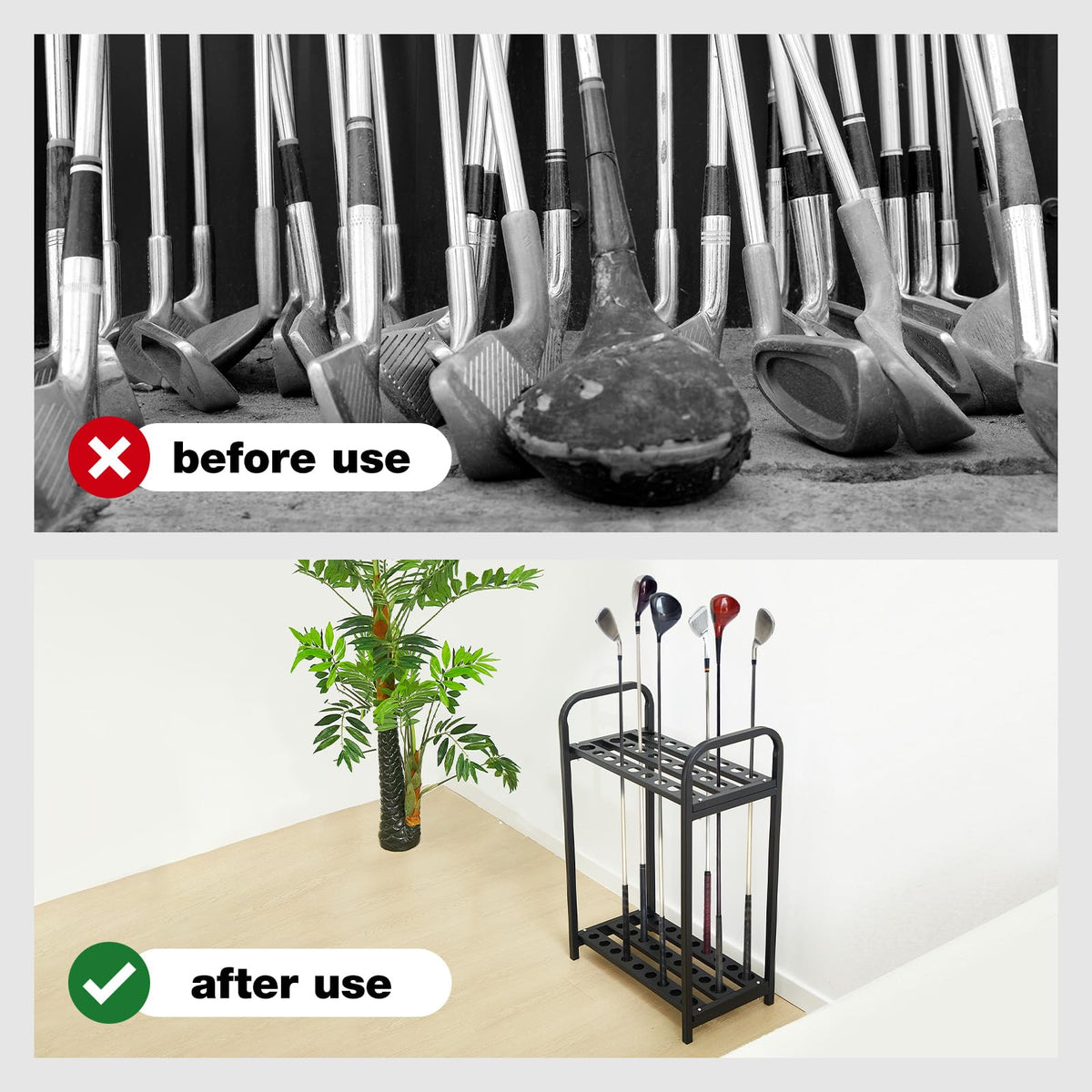Hicarer putter stand display keeps your putter within easy reach.