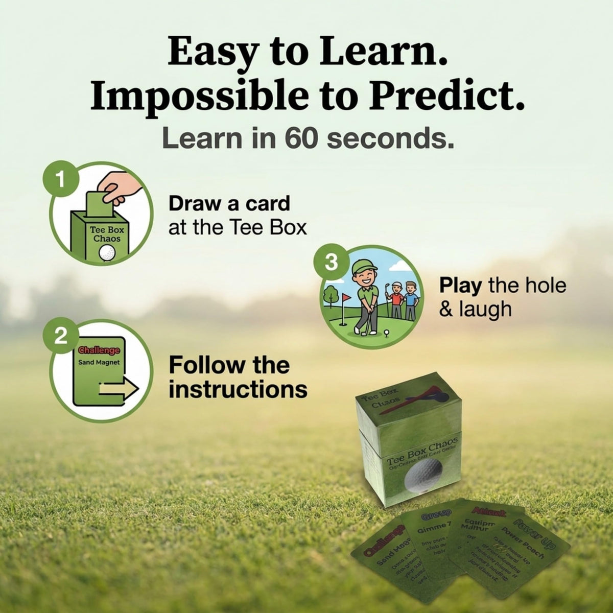 Hickoryville Tee Box Chaos in hand—quick to learn, big laughs ahead.