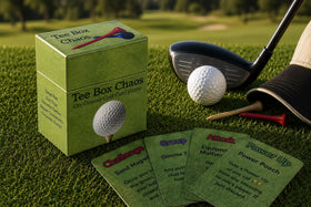 Hickoryville Tee Box Chaos gift-ready packaging for golf lovers.