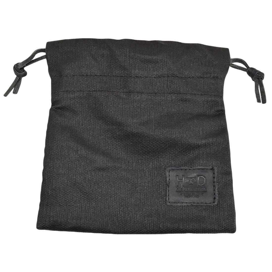 Hide & Drink Golf Valuables Field Pouch waxed canvas with rugged leather cinch.