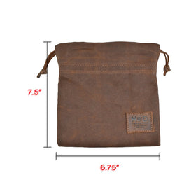 Weather-resistant waxed canvas protects contents