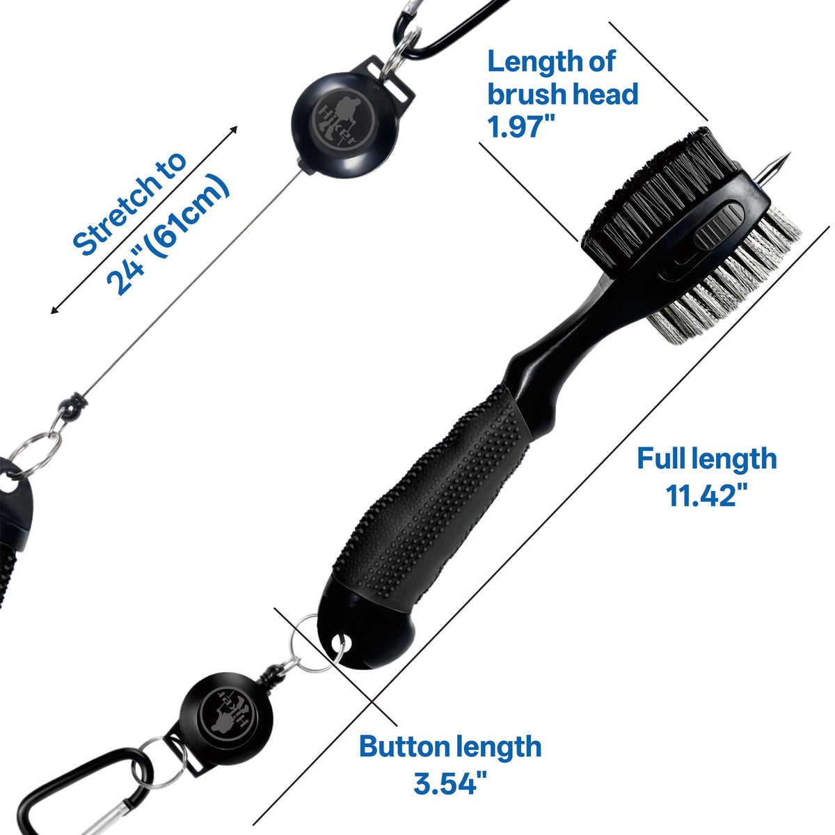 Hiker zipline carabiner attachment for easy bag access