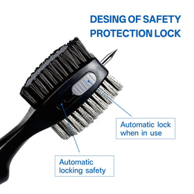 Hiker comfortable rubber grip reduces hand fatigue during scrubbing.