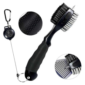 Hiker golf brush with oversized head for fast dirt removal on club faces