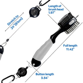 Hiker retractable groove cleaner keeps grooves clean and protects bag.