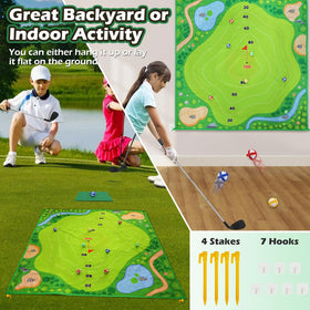 Hikerbro Battle Golf tee mat protects floors during practice sessions.