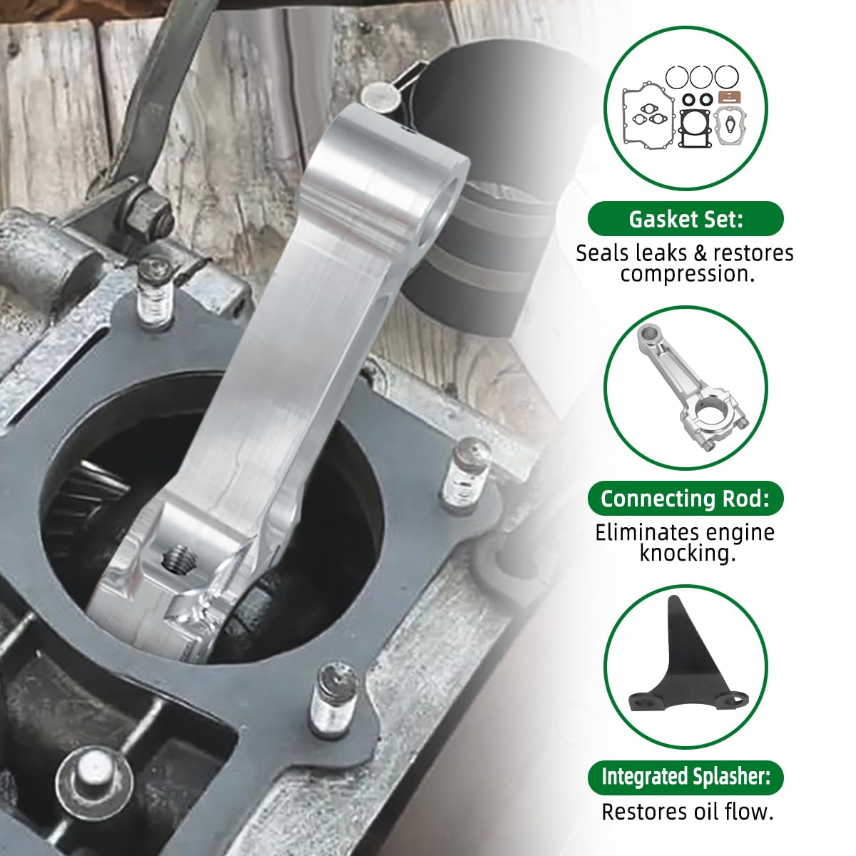 Hiltmoaut exhaust and crankcase gaskets image emphasizing oil-tight seals for smooth operation