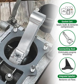 Hiltmoaut exhaust and crankcase gaskets image emphasizing oil-tight seals for smooth operation