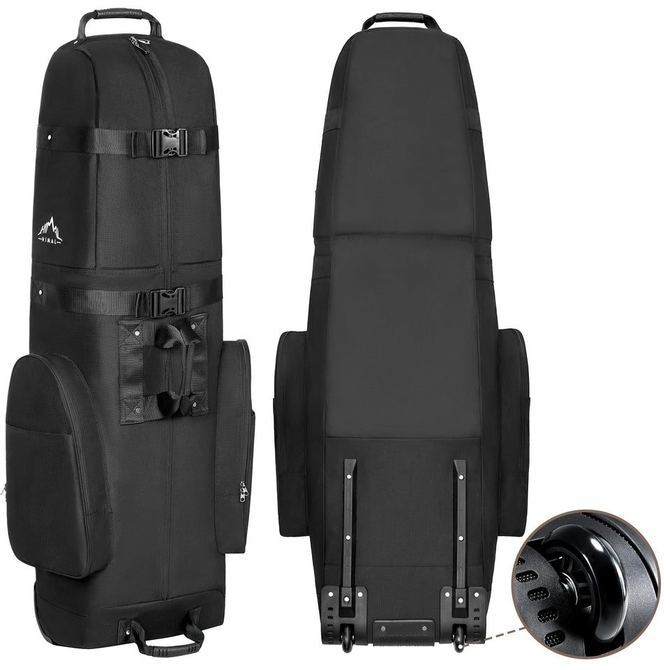 Himal Outdoors golf travel bag close-up zipper for secure gear on trips.