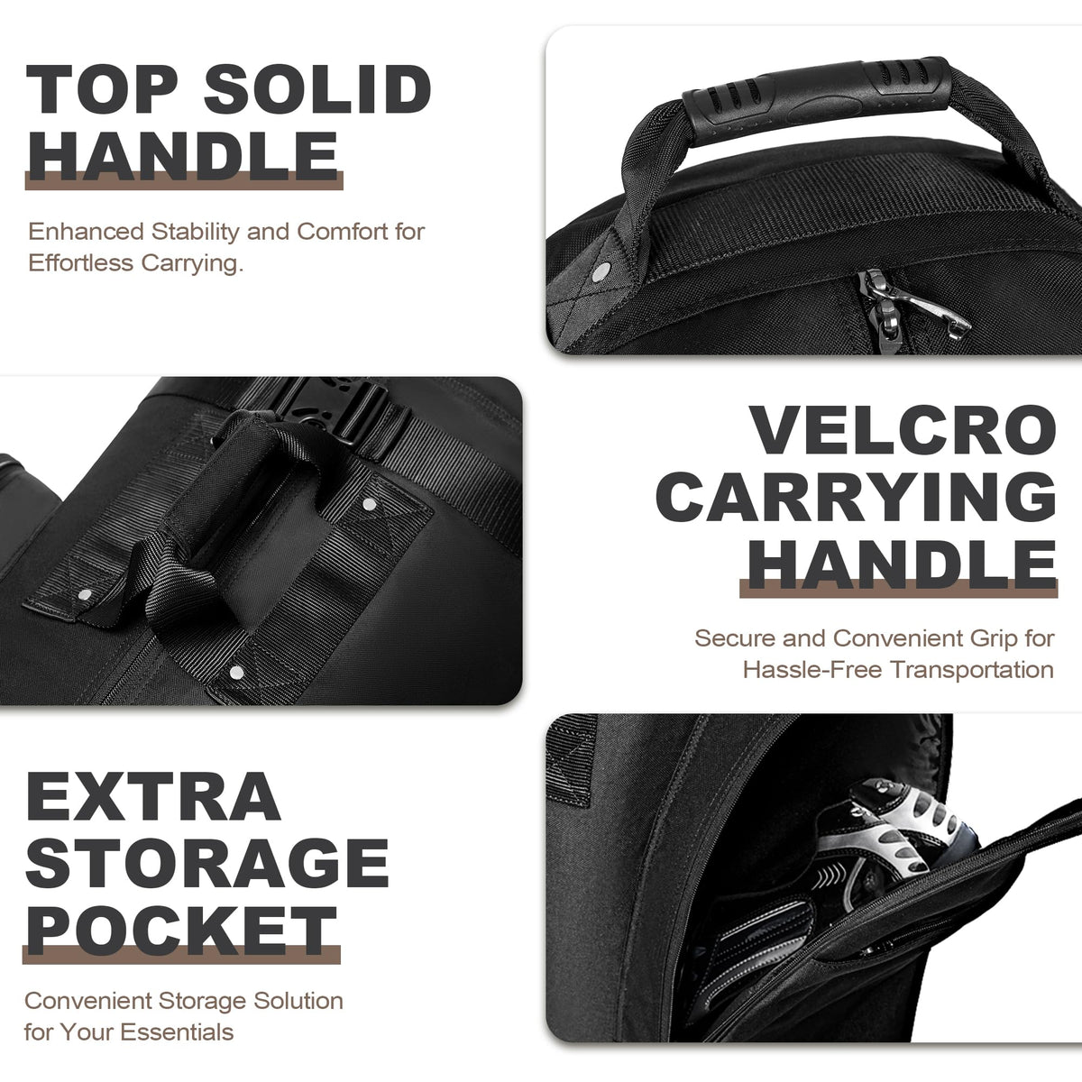 Himal Outdoors golf travel bag sturdy handles simplify lifting and carrying.