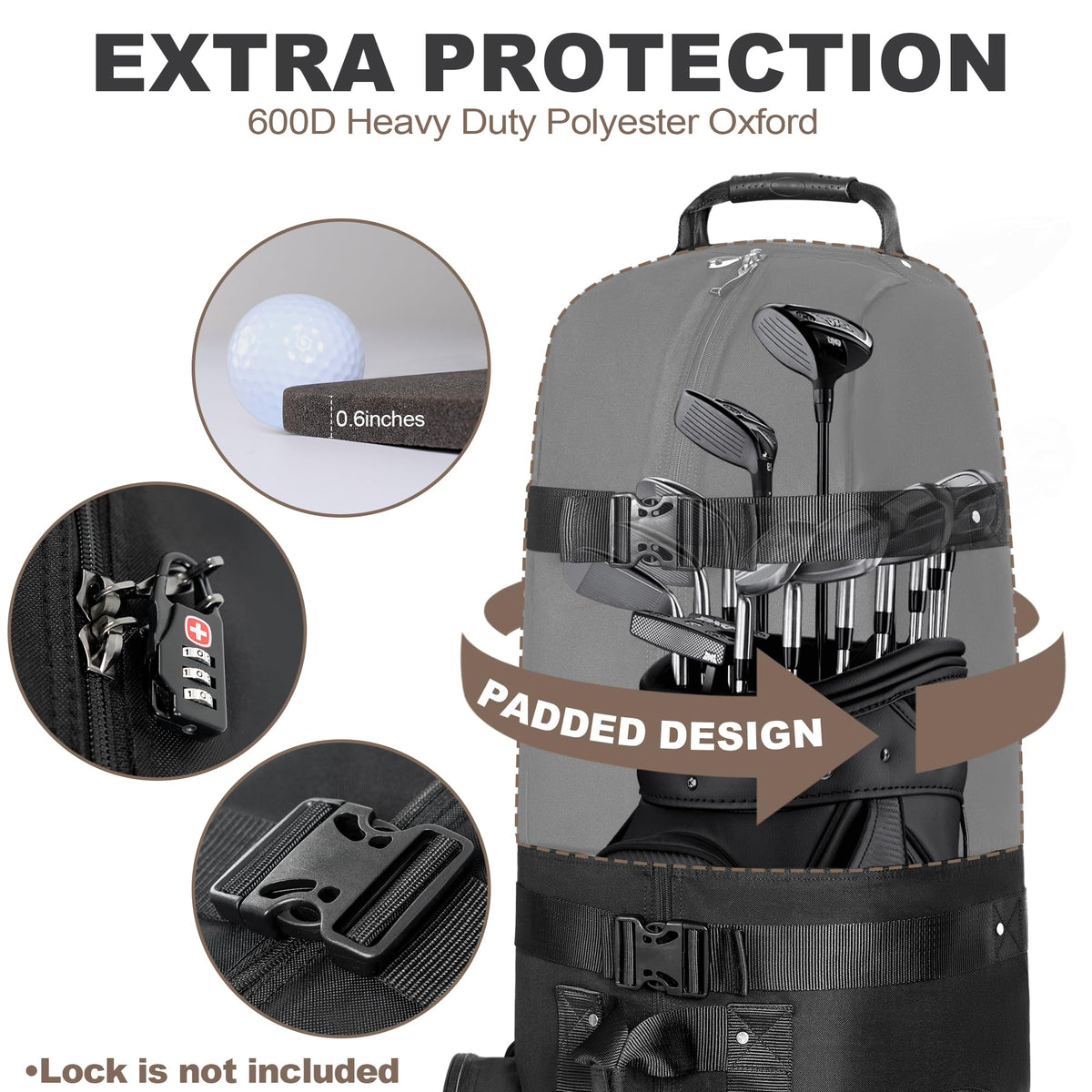 Himal Outdoors golf travel bag universal size fits clubs and accessories.