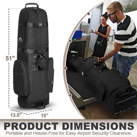 Himal Outdoors golf travel bag wheels ease airport transfers and smooth rolling.