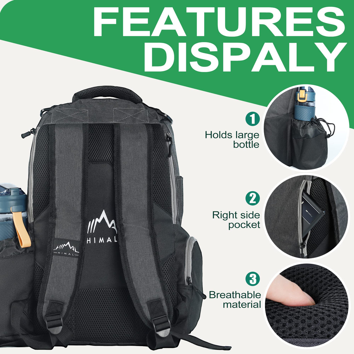 Lightweight 600D Himal bag stays under 2 pounds for easy carrying.