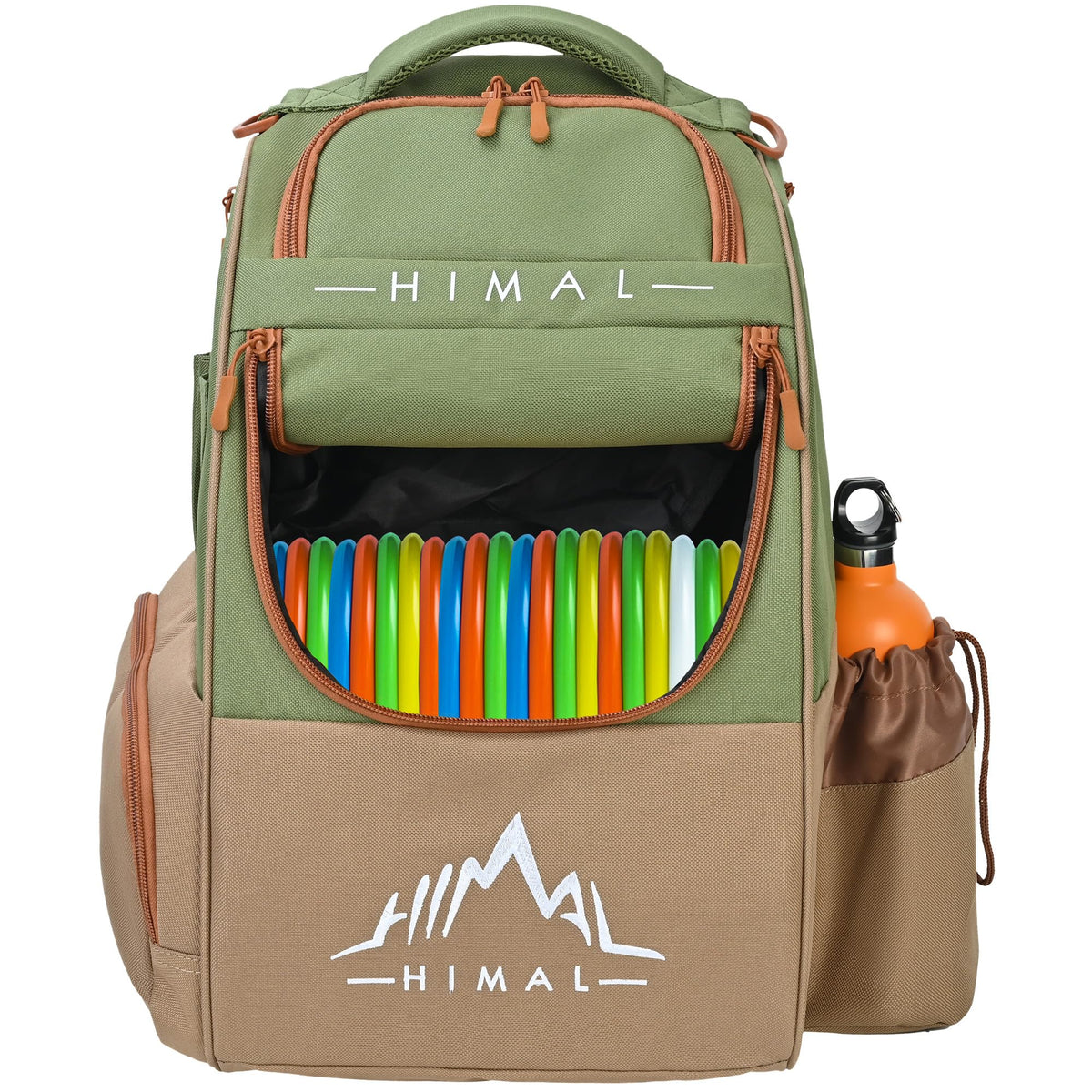 Himal Outdoors HIMAL Disc Golf Bag main compartment holds 18+ discs for extended rounds.