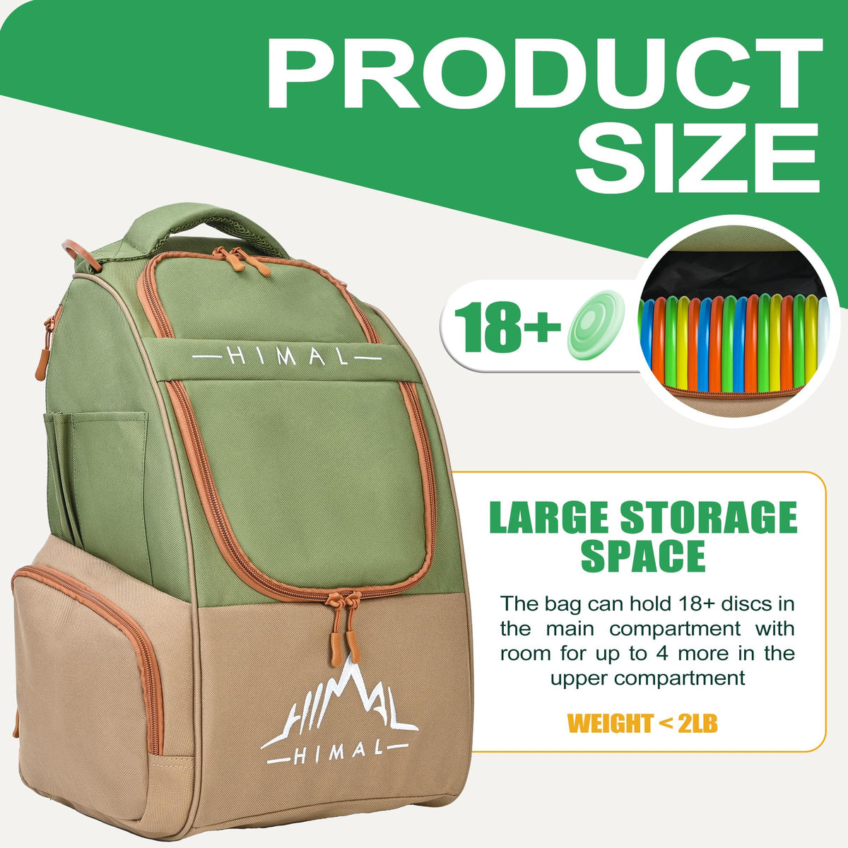 Himal Outdoors bag with multiple pockets for water, keys, and scorecards.