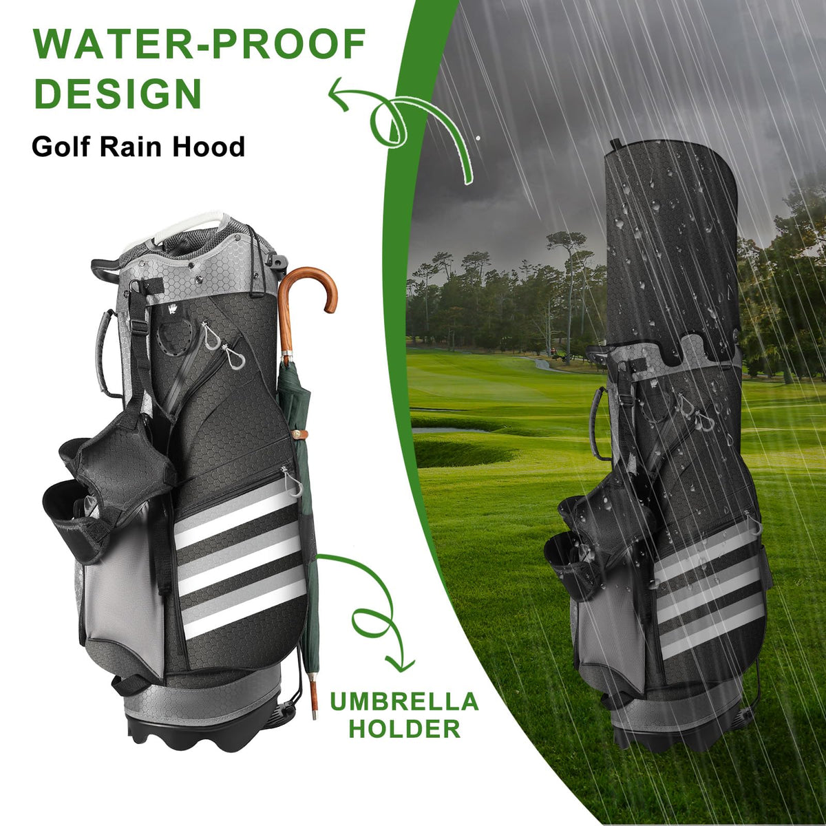 Himaly golf stand bag durable hex-texture construction for daily use