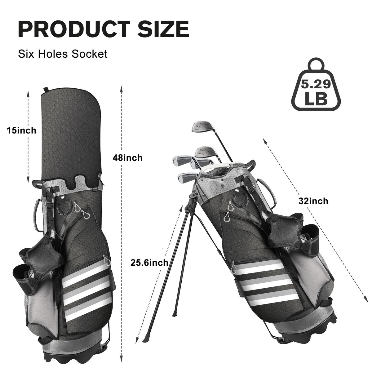 Himaly golf stand bag padded straps for comfortable carrying