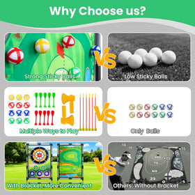 Hiregolish velcro darts stay in place for quick rounds.